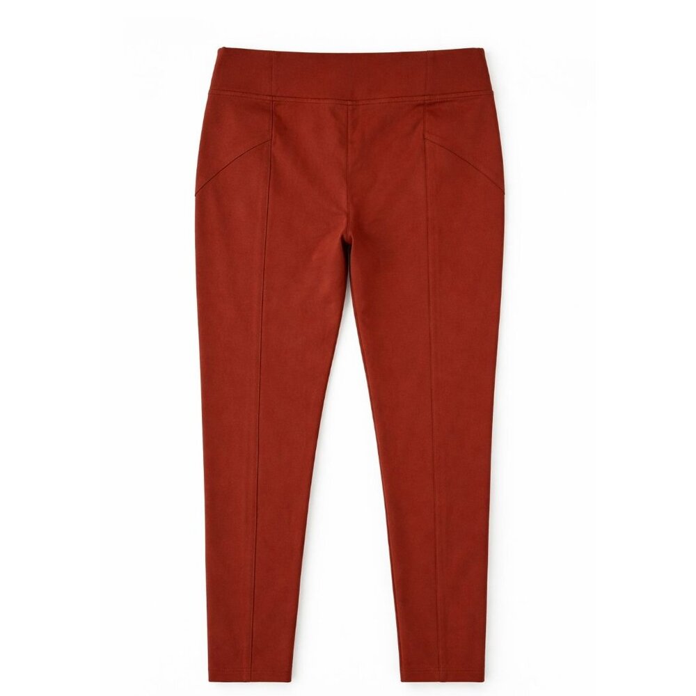 INC Size Large Womens Skinny Slim Leg Pants Mid Rise Rust Brown
